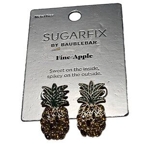 Sugarfix Baublebar Fine Apple PIneapple Drop Earrings Nickel Free Tropical